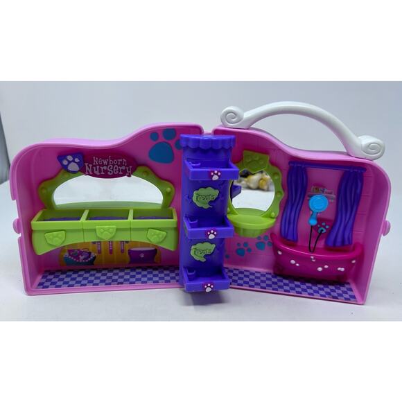 Hasbro Littlest Pet Shop Newborn Nursery Pink Purple Green Pet Salon Grooming‎ - Picture 5 of 8